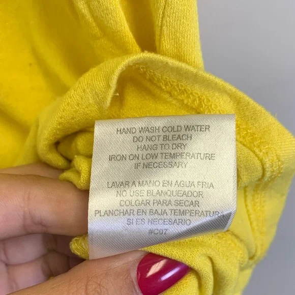 Yellow Lace Sleeve Women's Top - Picture 5 of 6